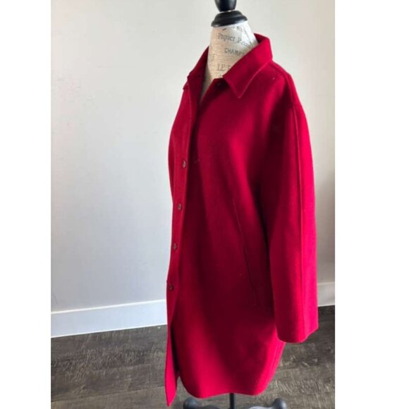 Bloomingdales Now Women Wool Coat Classic Button Up Elegance Red Size 20w - Picture 11 of 11